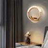 Lâmpadas de parede Saman Nordic Creative Light Sconces Modern LED Round Ring Luminárias Decorativas para Casa