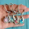 Mermaid Fish Scales Keychains Girls Sequins Keyring Ring Chain Pendants for Women Bags Car Keys Holder Metal Alloy Phone Charm Acc233g