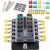 Car 12 Way Circuit Standard Ato Blade ATC ATO LED Fuse Box Block Holder DC 32V327G