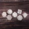 طبيعية بلورية بيضاء متعددة السطوح الأحجار الكريمة الزهر 7pcs مجموعة الأبراج المحصنة التنين الكريستال النرد مجموعة DND RPG ألعاب الحلي البضائع الفورية بالجملة قبول مخصص