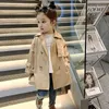 Coat Spring Autumn Raincoats Kids Baby Fashion Khaki Long England Style Tops Windbreaker Infant Trench Coats 1-10Y
