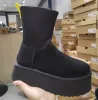 Bottes de neige courtes Classic Dipper nouvellement arrivées pour femmes, bottes d'hiver élastiques et fines avec fermetures éclair latérales à la mode et polyvalentes, chaussures en peluche et en coton épais