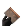 Luxury Designer Women Men Card Holder Mono Gram Canvas Brown Checkered Black Plaid Canvas Leather with Box M61733271P
