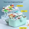 Other Health Beauty Items Family Medicine Pills box Storage Container 3 Layers Pill Organizer Box First Aid Kit Large Capacity Cases Care 230915