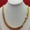 Super fajny łańcuch Fashion 24K Yellow Fine Gold Double Calb Cuban Link Naszyjnik męski 600 mm 10 mm2898