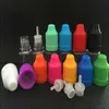 Plastflaska 5 ml 10 ml 15 ml 20 ml 30 ml 50 ml PET -droppflaskor med barnsäkra kepsar Tunna spetsar E Liquid Anpp -flaskor Gqeml