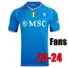 23 24 Maillots de football Maglia Napoli 2023 2024 Kit enfants Naples Domicile Maillot de football Noël Saint Valentin Halloween Spécial Fouth MARADONA OSIMHEN ANGUISSA SSC