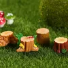 Garden Decorations 1pc Mini Tree Stump Craft Figurine Cute Miniature DIY Ornaments Home Decoration Accessories