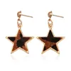 Stud Earrings FYJS Unique Light Yellow Gold Color Alloy Star Point For Women Transfer Lucky Gift Jewelry