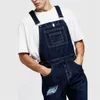 Bib Overalls For Man Suspender Pants Men's Jeans Jumpsuits High Street Distressed 2020 Autumn Fashion Denim Male Plus Size S-293k