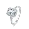 Alyans Emerald Cut 2ct Lab Diamond Promption Sets 925 Sterling Sier Engagement Band Kadınlar Gelin Partisi Takı Y0723 D DHHQU