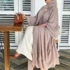 Vêtements ethniques Ensembles musulmans Dubai Mousseline de soie Kaftan Ouvert Abaya Robe longue Ramadan Robe Femme Musulmane Robes de soirée Luxe Hijab Femmes