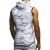 Men's Tank Tops Male Summer Sweatshirt Men Military Slim Top Camouflage Gyms Fitness Zipper Hooded Vest Sleeveless Hoodie Tees MY078 230915