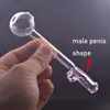 Unique Men Penis Glass Oil Burner Pipe 6inch 30mm Oil Bowl Balancer Hand Smoking Water Pipe Cheapest Straight Glass Pipes