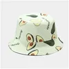 Caps Hats Panama Bucket Hat Fruit Avocado Printed Beach Sun For Women Men Summer Hiking Fishing Sports Female Cap Drop Delivery Ba Dh0Nk