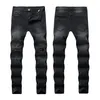 Schwarze zerrissene Jeans für Herren, schlanke, dünne Löcher, Biker-Jeans, zerstörte Herren-Designer-Jogginghose, Hip-Hop-Straßenhose268H