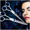 Scissors Professional Salon Hair Cutting Thinning Barber Shears Set With Case Drop Delivery Home Garden Tools Hand Dhosk