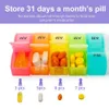 Andra hälsoskönhetsartiklar Monthly Pill Organizer Box 31 Day AMPM Daglig fall för varje dispenserbehållare för att hålla vitamins tillskott 230915