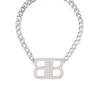 Jóias BBELOS BB Indústria pesada Indústria avançada Diamante embutido Cadeia cubana Double Letter Letter Colar Pingente Personalidade de Moda Celebridade Collar Chain2262