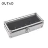 OUTAD Fashion 6 Grid Slots Watches Display Storage Square Box Case Aluminium Watches Boxes Jewelry Decoration Case Gift303k