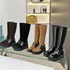 5A merk designer schoenen laarzen luxe leren laarzen Chelsea korte laarzen met dikke zolen dames modieuze snowboots Martin laarzen Regenlaarzen maat 35-41