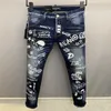 DSQ PHANTOM TURTLE Herren-Jeans, Herren-Luxus-Designer-Jeans, dünn, zerrissen, cooler Typ, lässiges Loch, Denim, modische Marken-Passform, Me214J