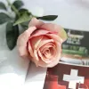 Hot 10pcslot wedding decorations Real touch material Artificial Flowers Rose Bouquet Home Party Fake Silk single stem Flowers Floral ZZ