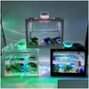 Aquarien Desktop-Aquarium mit leichtem Batterietyp, kleine Vorräte, Drop-Lieferung, Hausgarten, Haustier, Dhhdf