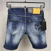 Män denim shorts blekna tvättfärg stretch bomull262l