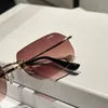 Luxus-Designer-Sonnenbrille 8344, UV400, rosa Sonnenbrille, modische Damen-Sonnenbrille, rahmenlose Legierungsbeine, klassische polarisierte Herren-Sonnenbrille, Kirschblüten-Rosa