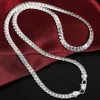 Collier chaîne en argent Sterling 925, 5mm, lien latéral complet, pour femmes et hommes, bijoux de fiançailles, de mariage, à la mode, 337s