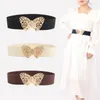 Belts Unique Butterfly Belt Women Fashion Shiny Metal Female Jeans Dress Waistband 2023