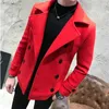 Men's Wool Blends Fashion Men Double-Breasted Windbreaker Solid Color Slim Short Woolen Coat Winter Casual Warm Windbreaker Coat Size 5XL 230915