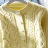 여자 니트 둥근 고리 짧은 스웨터 코트 여성 느슨한 가을 2023 일본 니트 가디건