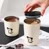 Bouteilles d'eau 240/360 ml mignon chiot givré tasse à café en acier inoxydable avec couvercle anti-fuite voiture isolée goutte écologique