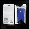 Sacos de embalagem Atacado 12x21cm Zíper de plástico Preto Branco Azul Embalagem de varejo Saco de telefone celular para 4,7 a 5,5 polegadas Er Shell Displ Dhjrq