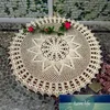 Handgjorda virkningar Doilies spetsblomma Tduch Cotton Doily Placemats Bord Täck Mattunderlägg Heminredning 50 cm Round1245H