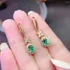 Dangle Earrings MeiBaPJ Natural Colombian Emerald Gemstone Flower Drop Real 925 Silver Fine Charm Jewelry For Women