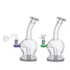 Unique rond verre Bong recycleur narguilé cendrier Bongs Perc huile Dab Rigs fumer conduites d'eau 14mm Joint avec mâle verre brûleur à mazout tuyau tabac bol prix le moins cher