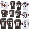 Myles Garrett Nick Chubb Jerome Ford Kareem Hunt Grant Delpit Juan Thornhill Martin Emerson Jr. Greg Newsome II Corey Bojorquez Jerry Jeudy voetbaljersey vrouwen