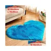 Carpets 1Pc Antiskid Soft Faux Fur Wool Carpet Indoor Sheepskin Rug Modern Mat Blue White Pink Gray Living Room 30X30Cmcarpets Drop Dh648