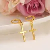 Ekskluzywny specjalny projekt Christian Vogue Womens True Real 14K Solid Fine Yellow Gf Gf Crucifix Cross Timerles