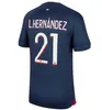 2023 2024 Maillots de Football Paris Soccer Jerseys Mbappe Lee Kang in Hakimi 23/24 PSGS Football Shirt Marquinhos Verratti Player Maillot Foot Men Kids Kit