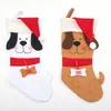 Bas suspendus pour arbre de noël, décorations de noël, chapeau de dessin animé, chaussettes pour chiot, ornements, cadeaux de noël, bonne année