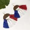 Dangle & Chandelier Drop Earrings Trendy Jewelry July 4th USA Independence Day Unique Simple Retro Cactus Tassel Macrame For Party263p