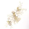 Hair Clips White Ceramic Flower Comb Bridal Crown Pearls Jewelry Handmade Wedding Headpiece Fashion Women Hairpiece