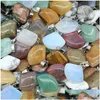 Pendant Necklaces Wholesale Fashion Geometric Circar Sector Shape Gemstone Colorf Natural Crystals Stone For Jewelry Making Dhgarden Dh0Ge