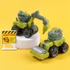 Dinosaur Buil Block Kararting Suit Block Truck Lepins Model Toy Zestaw Dinosauri Rex Block Transport Pojazd jurajski światy dinozaurowe zabawki dla chłopców świąteczne prezenty