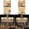 Chandeliers Modern Led Amber Crystal Chandelier Lights For Living Room Light Ceiling Fixture Indoor Pendant Lamp With Lampshade Drop Dhtfq