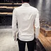 Hela- nytt mode 3D-tryck djurskjortor män svart vit digital tryck katt skjortor långärmad smal passform mäns casual shir227x